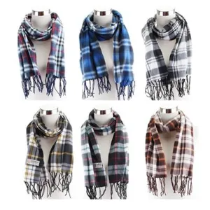 1 Fleece Scarf Plaid Super Soft Unisex Feel Warm Pashmina Cold Winter Shawl