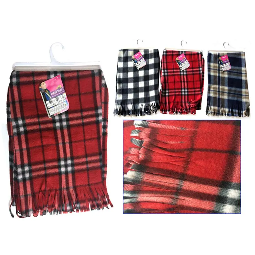 1 Fleece Scarf Plaid Super Soft Unisex Feel Warm Pashmina Cold Winter Shawl