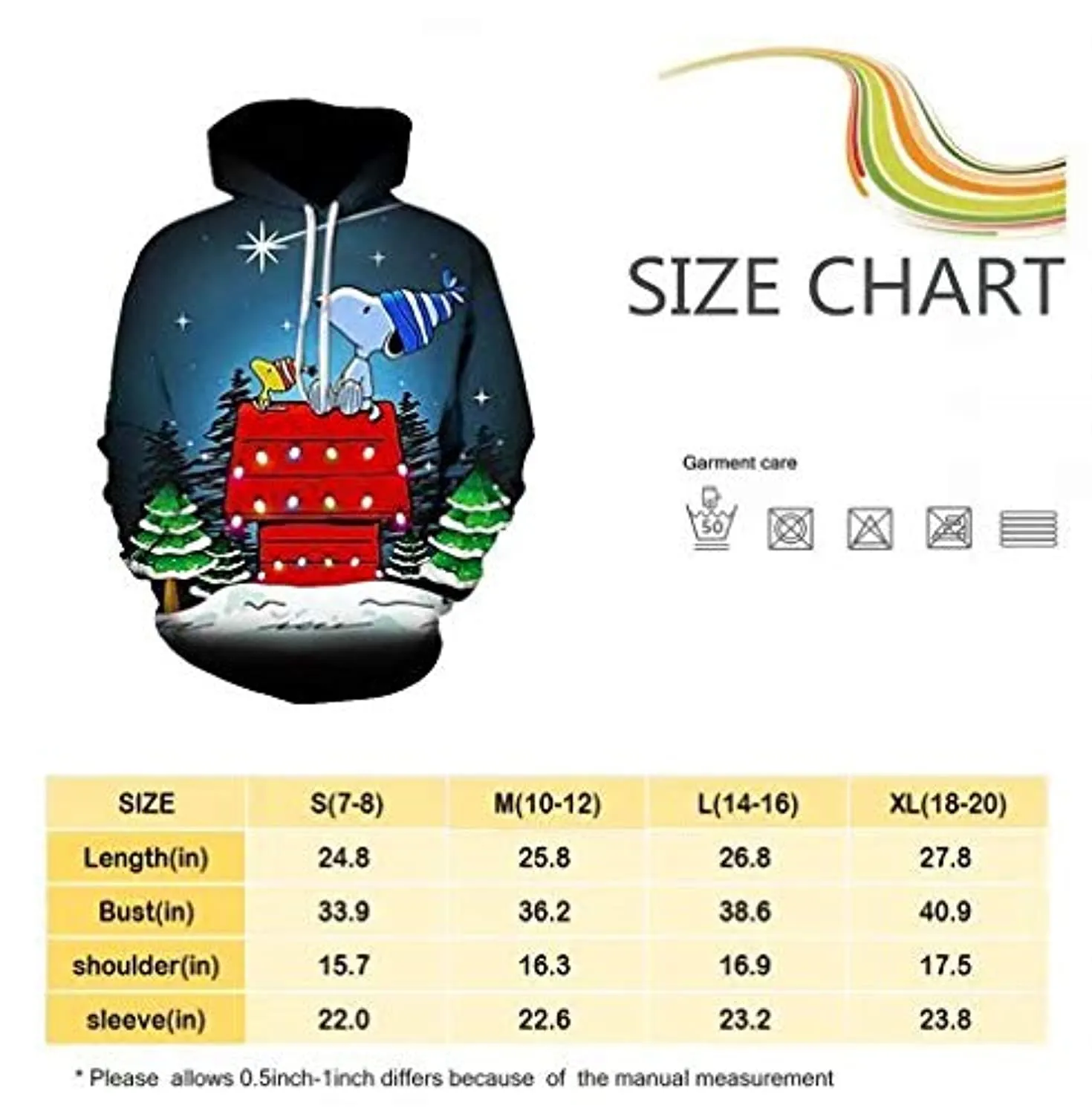 Cartoon Snoopy Hoodies - Teens 3D Long Sleeves Pullover Sweatshirt