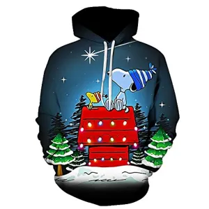Cartoon Snoopy Hoodies - Teens 3D Long Sleeves Pullover Sweatshirt