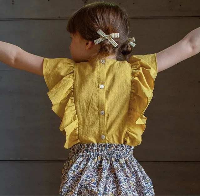 COTTON FLUTTER SLEEVE TOP [PREORDER]