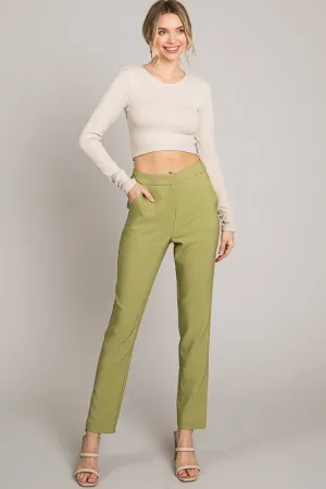 Grass Green Basic Long Pants