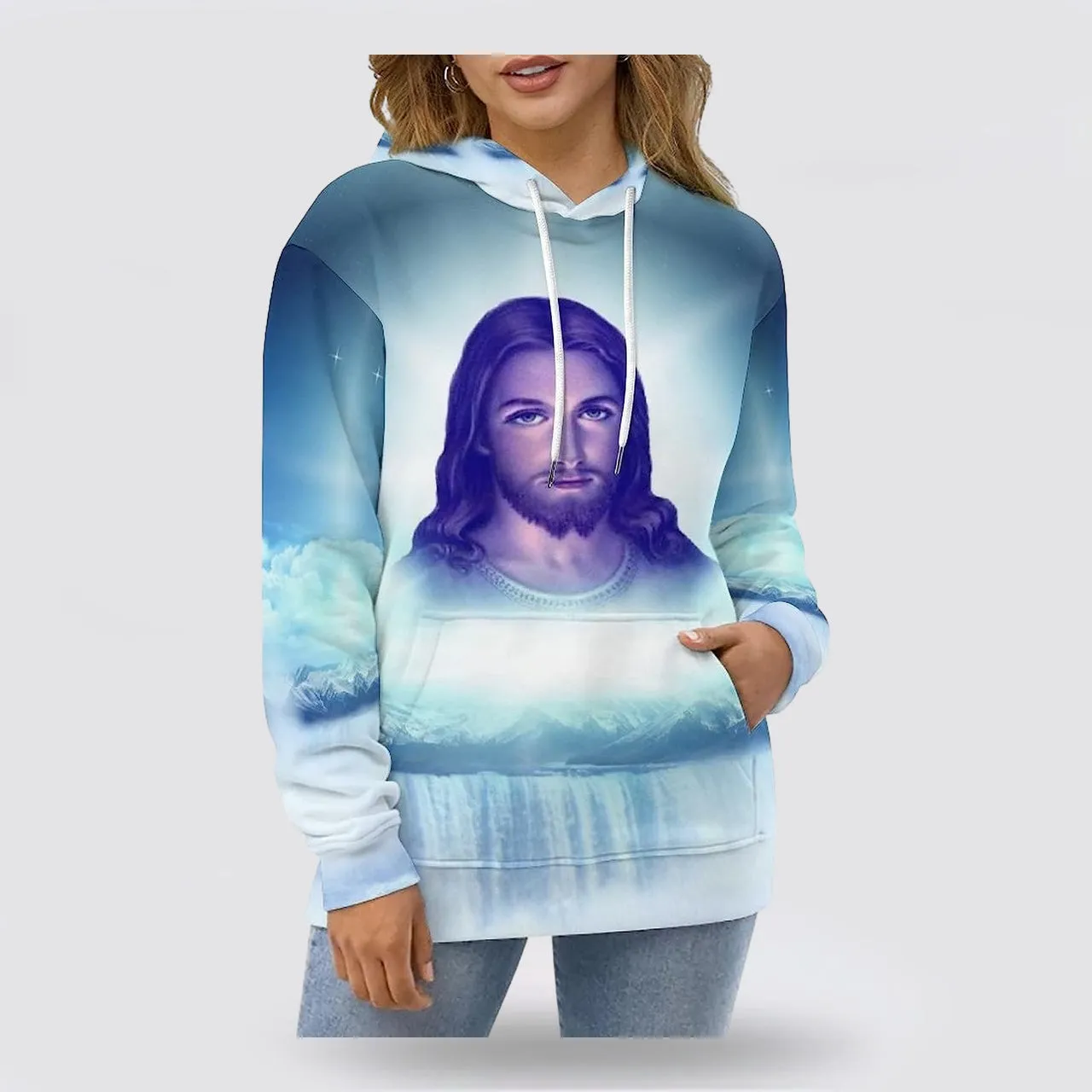Jesus Portrait 3d Hoodies For Women Men - Christian Apparel Hoodies
