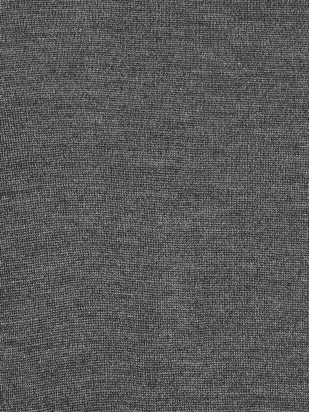 Men Grey Contemporary Fit Solid Wool Blend Round Neck Collar Sweaters