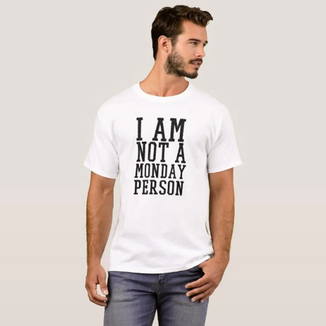 Nutcase Designer Round Neck Men's T-Shirt Wrinkle-Free Poly Cotton Tees - Not A Monday Person