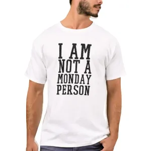 Nutcase Designer Round Neck Men's T-Shirt Wrinkle-Free Poly Cotton Tees - Not A Monday Person