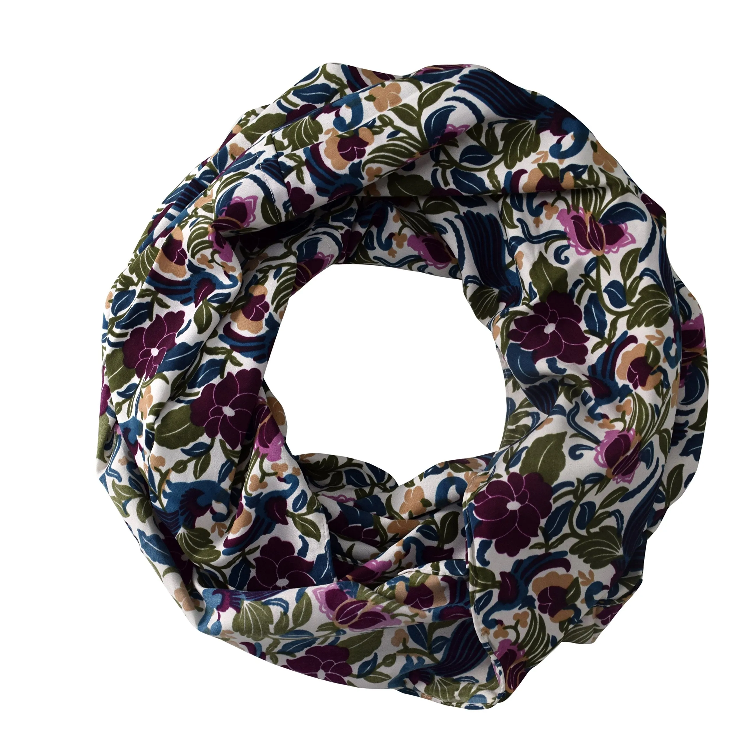 Peach Couture Exclusive Floral Print Vintage Infinity Loop Scarf
