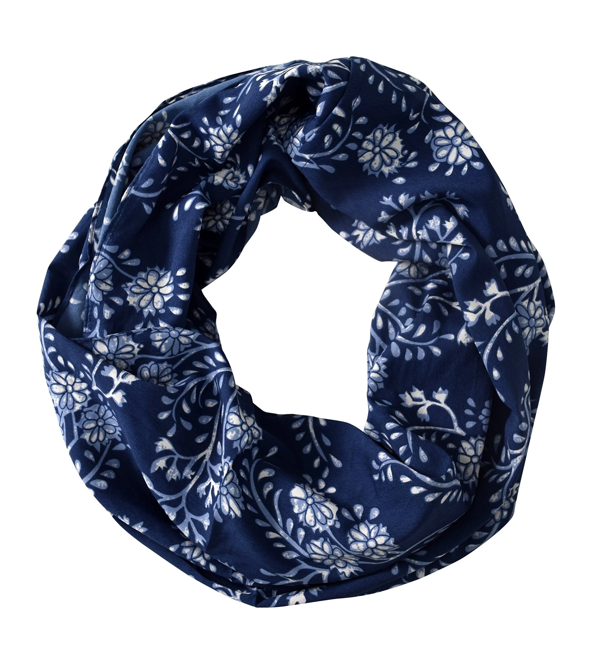 Peach Couture Exclusive Floral Print Vintage Infinity Loop Scarf