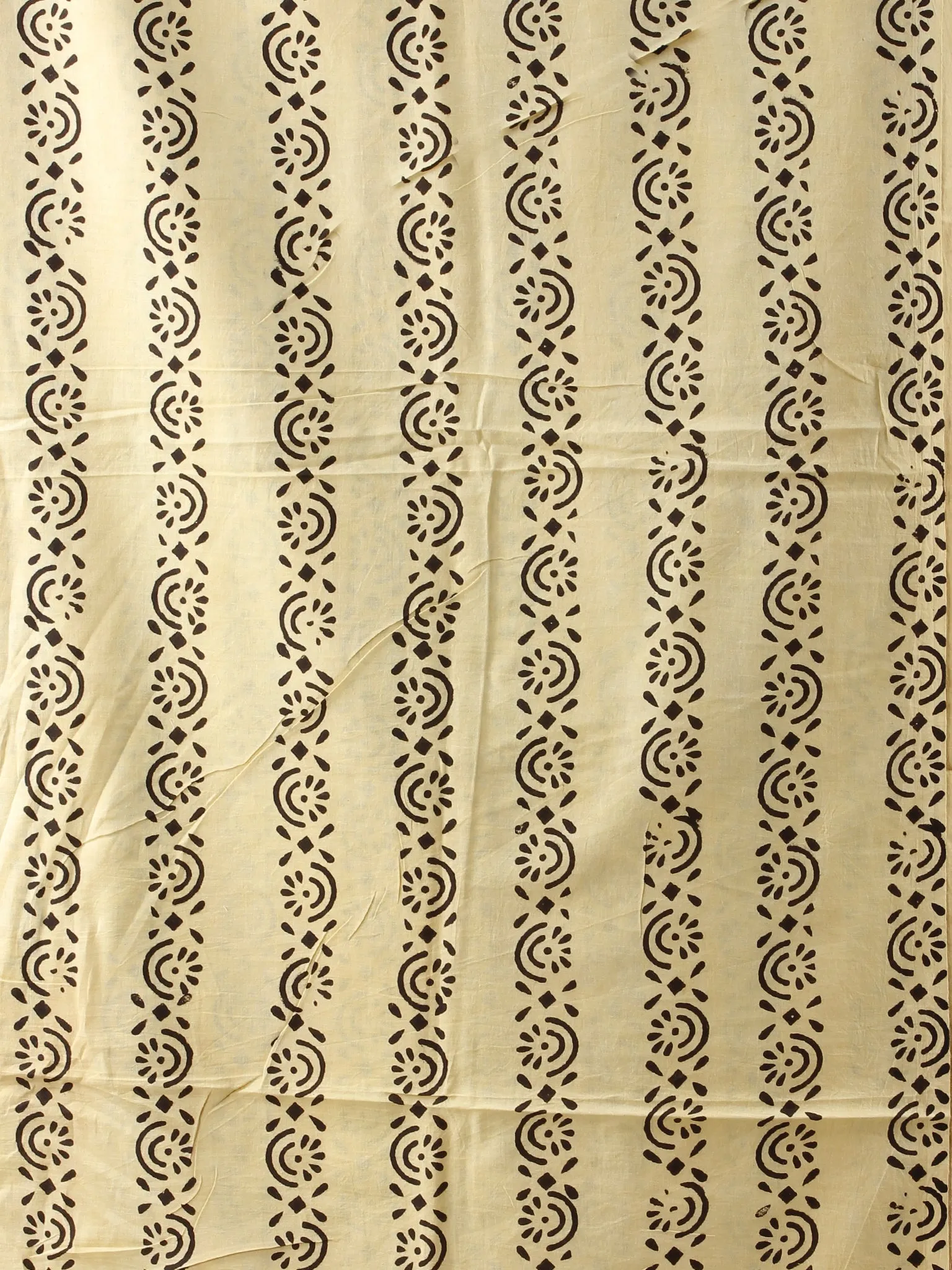 Red Beige Brown Hand Block Printed Cotton Suit-Salwar Fabric With Chiffon Dupatta (Set of 3) - SU01HB438