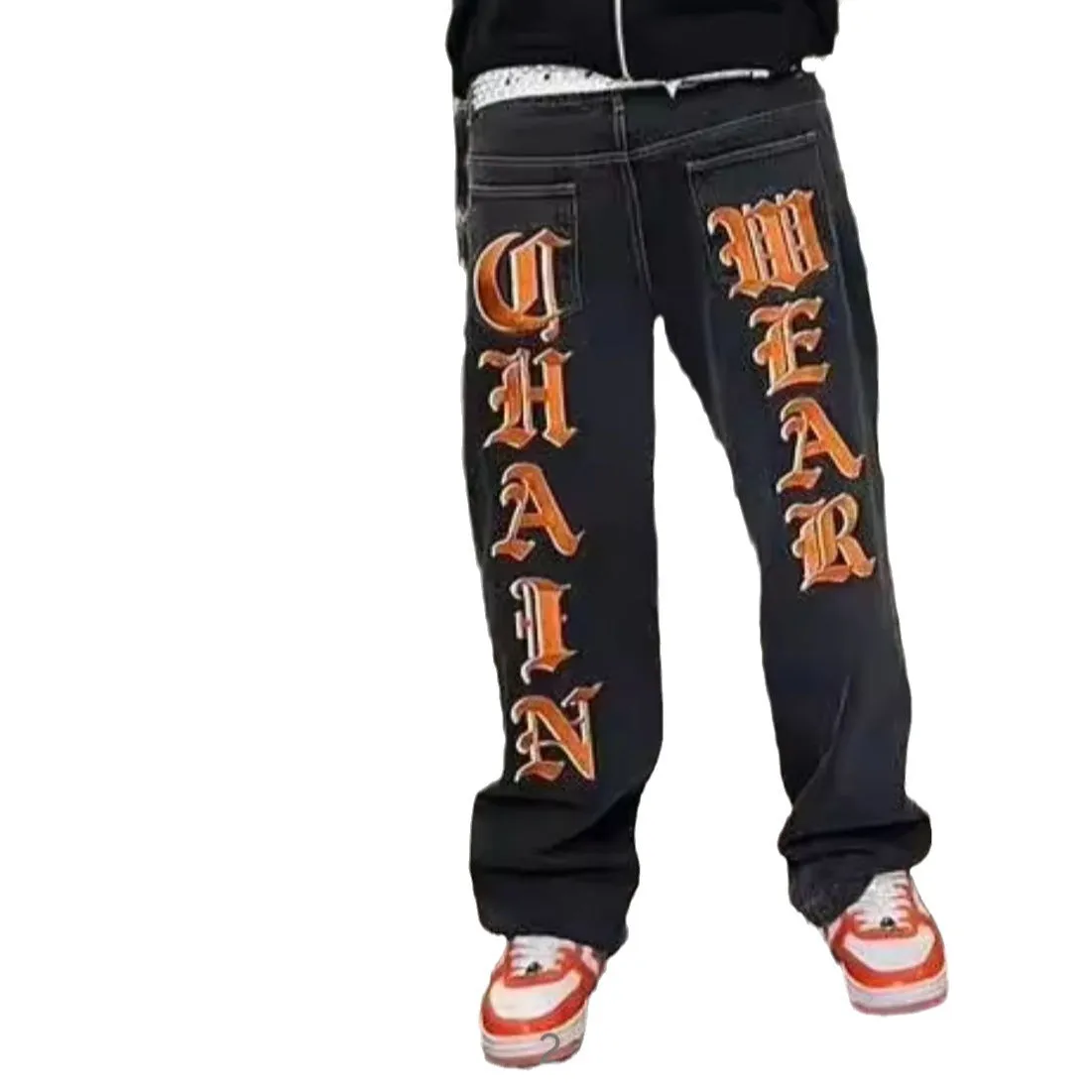 Toleet senior jeans Streetwear Y2g Jeans Hip Hop Letter Graphic Printed Jeans Men Harajuku Casual Loose Pants