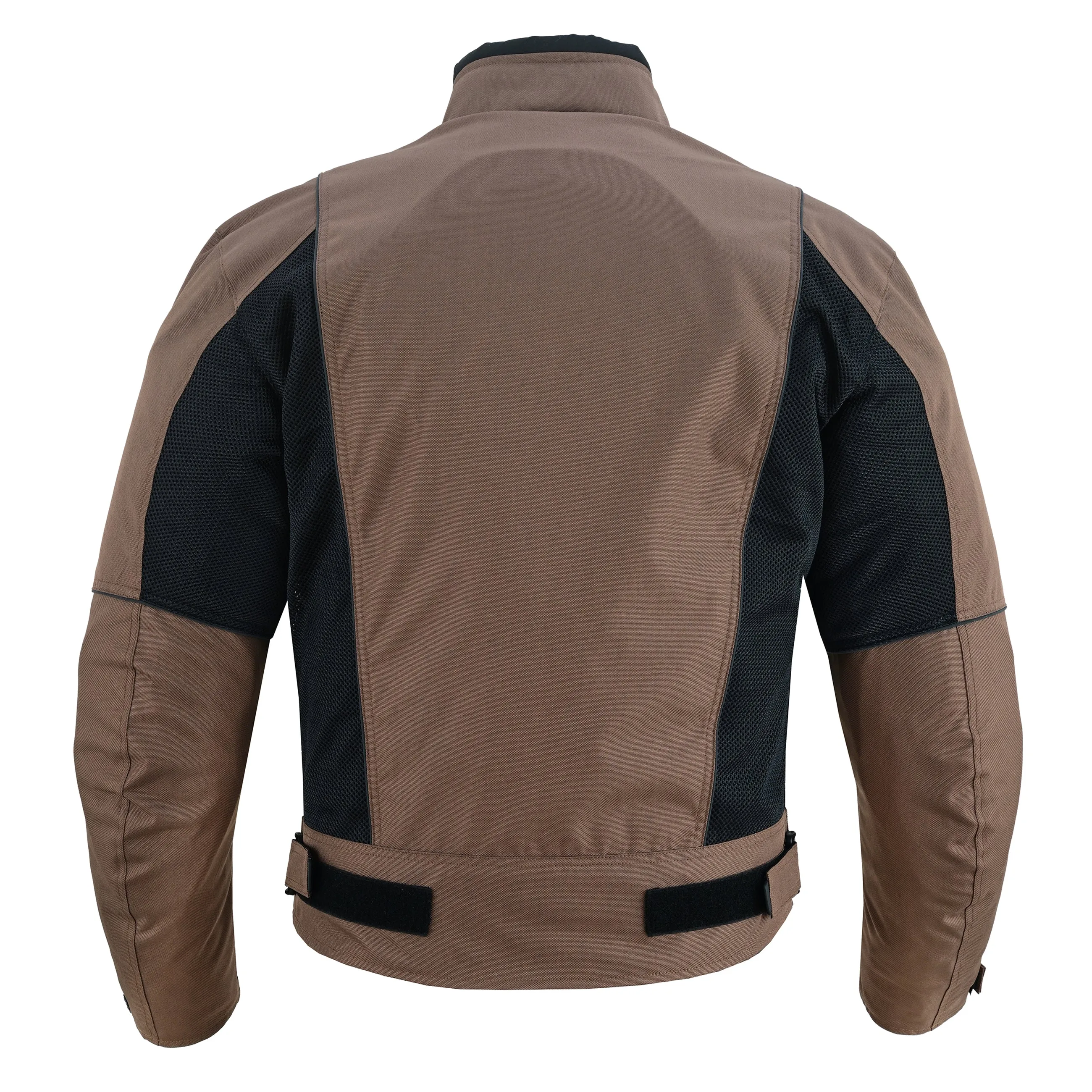 Warrior Gears® Air Mesh Motorbike Suits for Men, Breathable Textile Motorbike Jacket and Trouser with Removable Lining and CE Armours - Black & Brown