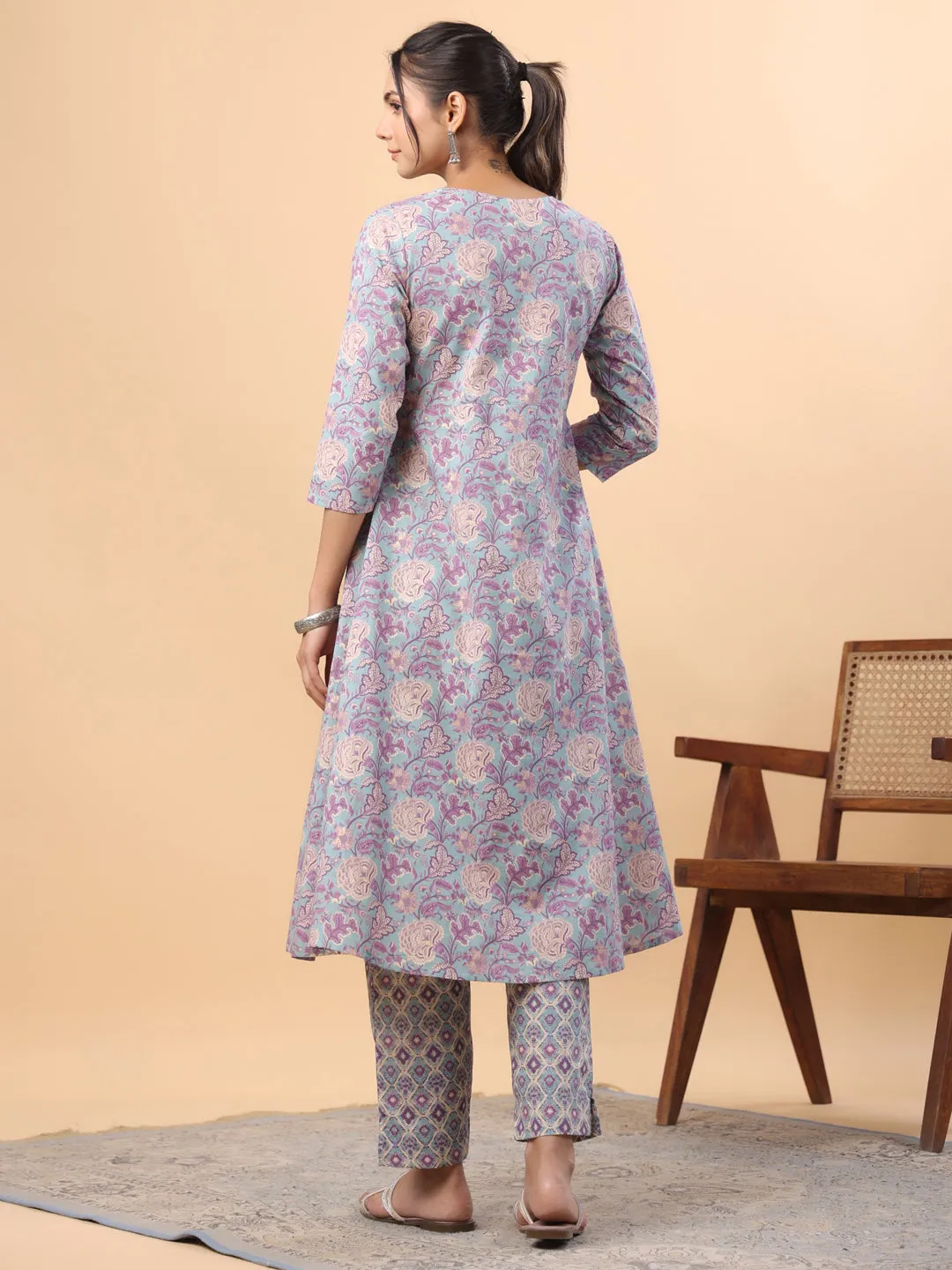 Women Light Blue Cambric Set