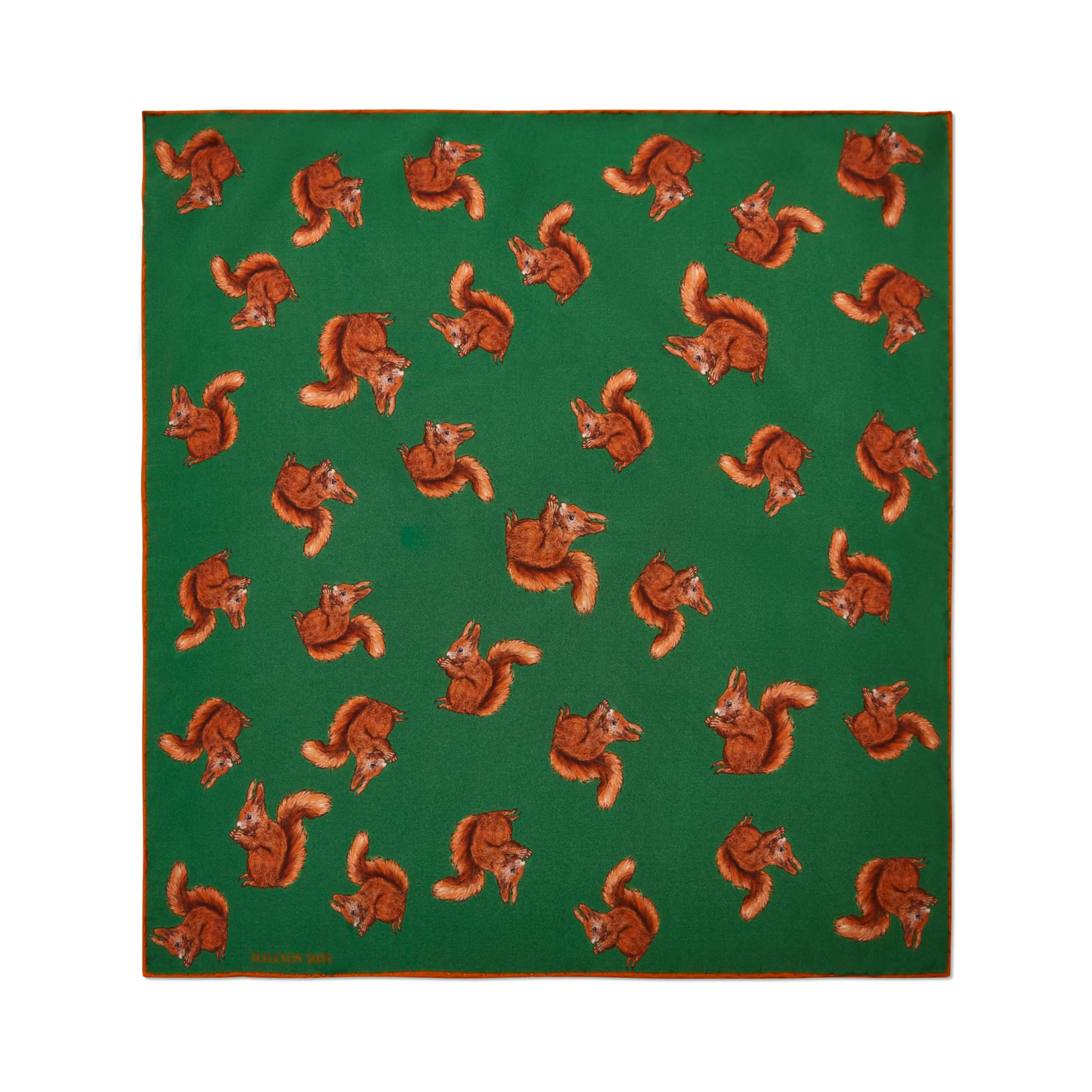 Woodland Wildlife Red Squirrel Silk Mini Scarf