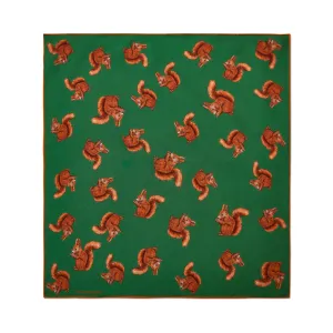 Woodland Wildlife Red Squirrel Silk Mini Scarf